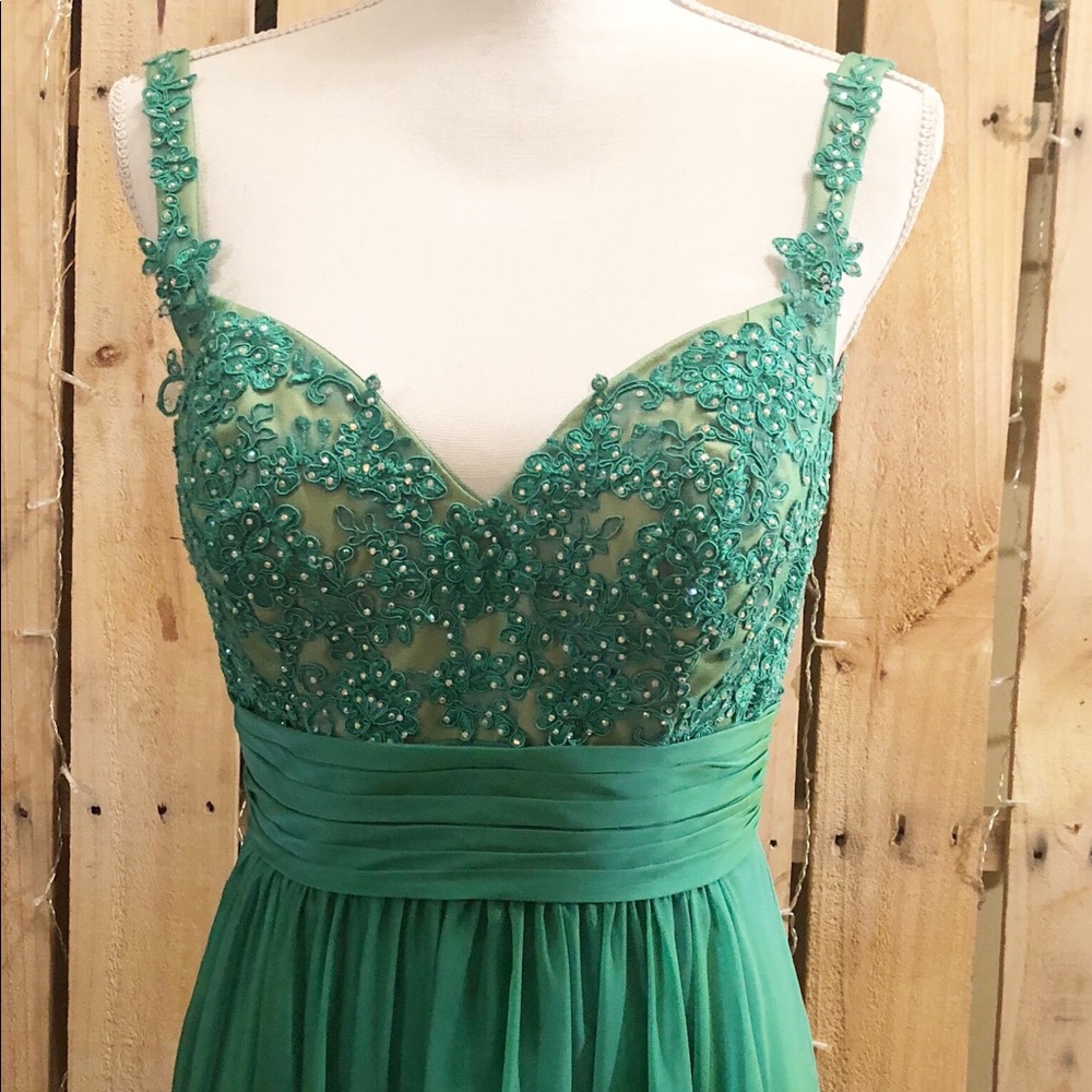 LaFemme Green Prom Dress - Picture 1 of 7